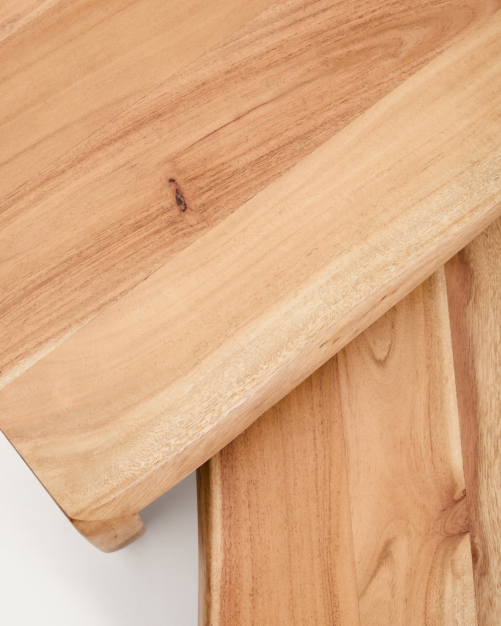 Комплект из 2-х столиков Lomiri из массива акации с выбеленной отделкой 50 x 42 см/34 x 42