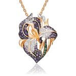 Подвеска «Ирис» из красного золота с фианитами