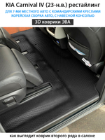 Автомобильные коврики ЭВА для KIA Carnival IV (20-н.в.) для 7-ми местного авто с командирскими креслами, корейская сборка, с навесной консолью