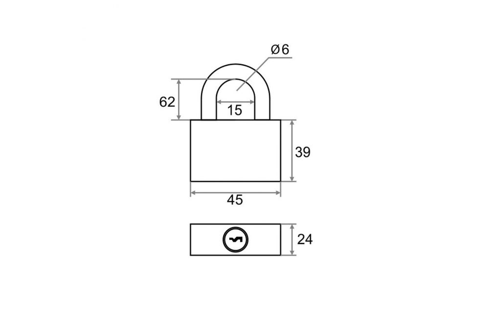 Замок навесной BC-IG1-45L удлин. дужка всепогодный TRODOS