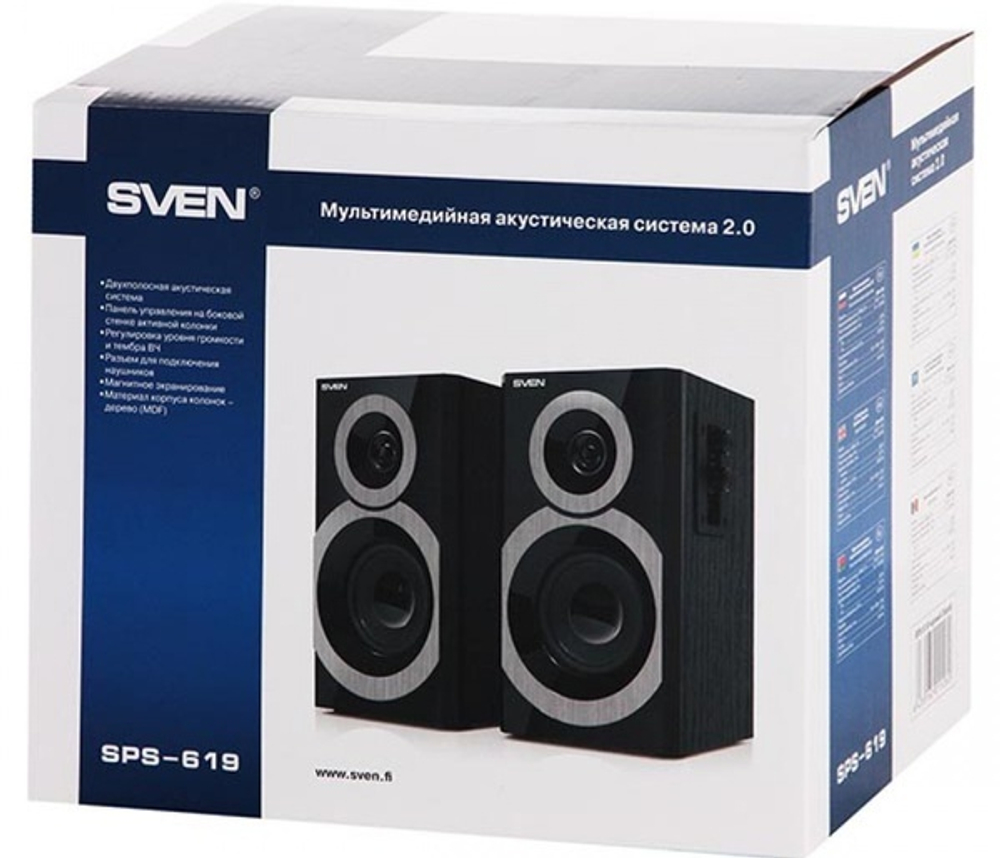 Акустическая система 2.0 Sven SPS-619