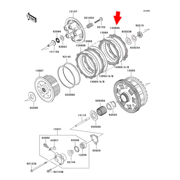 Kawasaki 13088-0031 Фрикционный диск сцепления