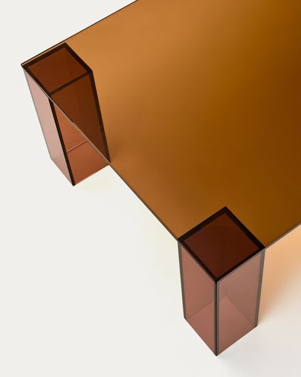 Журнальный столик Adularia из стекла коричневого цвета 140 x 60