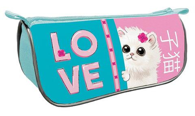 Пенал-косметичка объемный на молнии премиум 220/105/65 "Fluffy 2025" печать на ткани