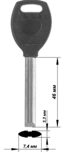 Заготовки финских ключей аблой 10450 B81 Pandoor  PANDOOR-01 (46*7.4*3.3) (ZOHEN) Китай