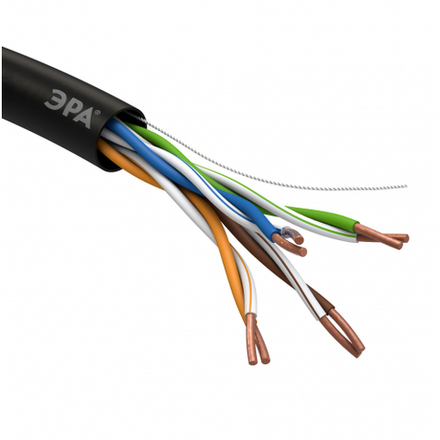 Кабель витая пара ЭРА SIMPLE U/UTP 4x2x24AWG Cat5e CU PE OUTDOOR 305м