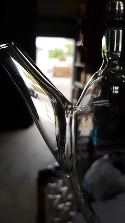 289019Y1 УЦЕНКА Чайник с ситом и дерев.ручкой 800мл, h=10см, d=10,5см, стекло/бамбук