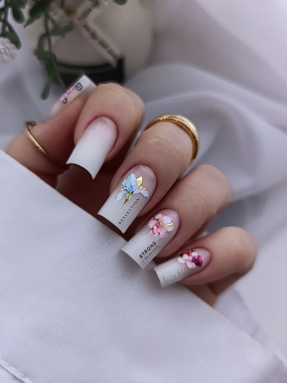 Lucky Rose Слайдеры наклейки для длинных ногтей 412