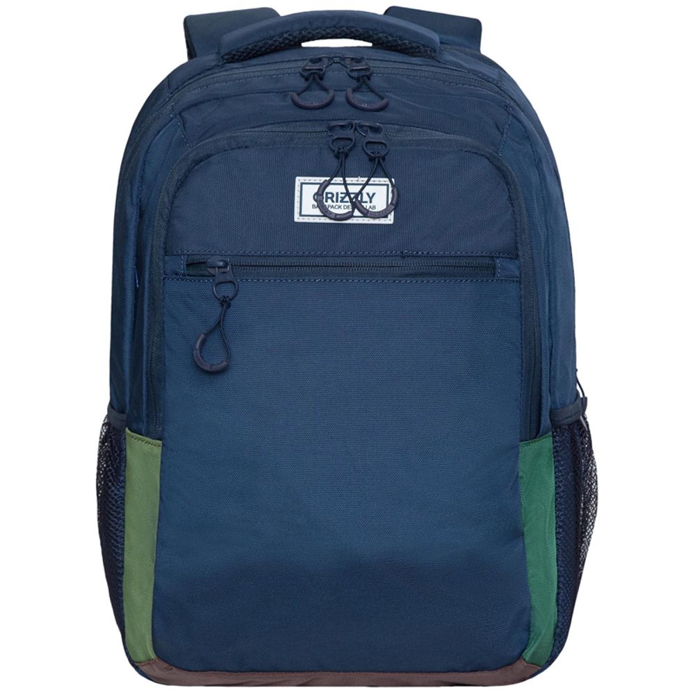 Рюкзак Grizzly, 31*42*22см, 2 отделения, 3 кармана, анатомическая спинка, темно-синий