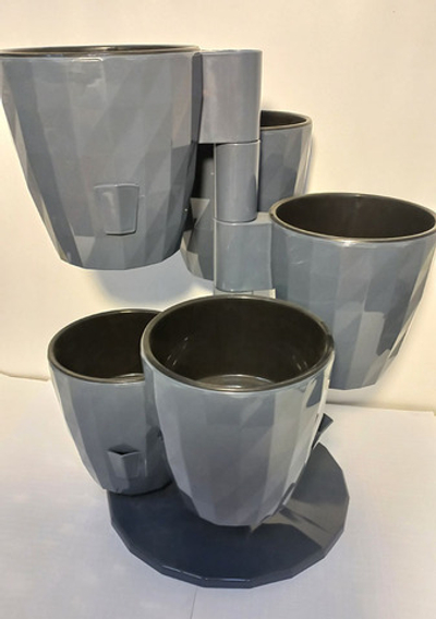 Кашпо "RUBY Пятерочка" 1л.(Антрацит)