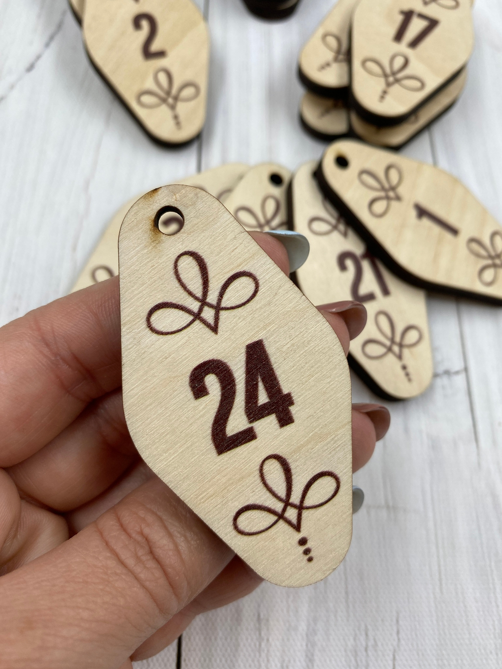 номерок на ключ брелок фанера