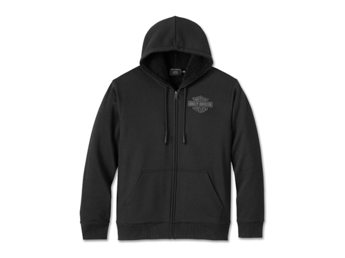 Толстовка Men's Bar & Shield Sherpa Full Zip Hoodie Black Harley-Davidson