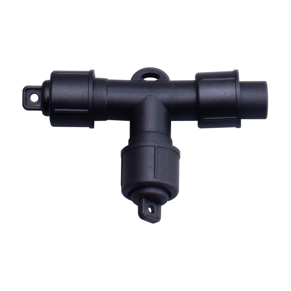 UTC-F90 Y3 BLACK Соединитель для гирлянд серии F90RPO. Т-образный. 1 вход-2 выхода. Черный. ТМ Uniel