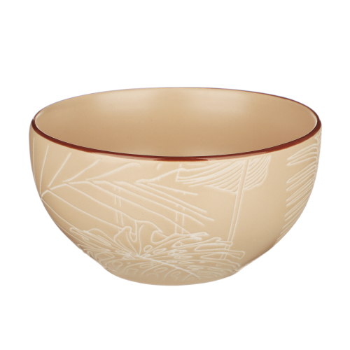 MILLIMI Листья Салатник, 700мл, 14х7,5см, керамика, бежевый