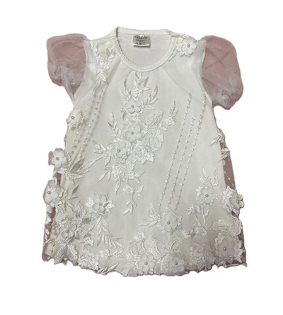 Платье "Нежность" нарядное белое с кружевом на рост 62 см