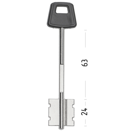 Заготовка сувальдного ключа 10764 214/4- ЧИЗА-3 ПЛ литье (116*23,6*24,4)(4,9) (CIZ7DP)
