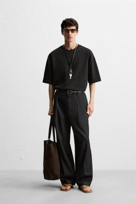 ZARA ТЕХНИЧЕСКАЯ ТОЛСТОВКА ИЗ ИНТЕРЛОКА, ЧЕРНЫЙ