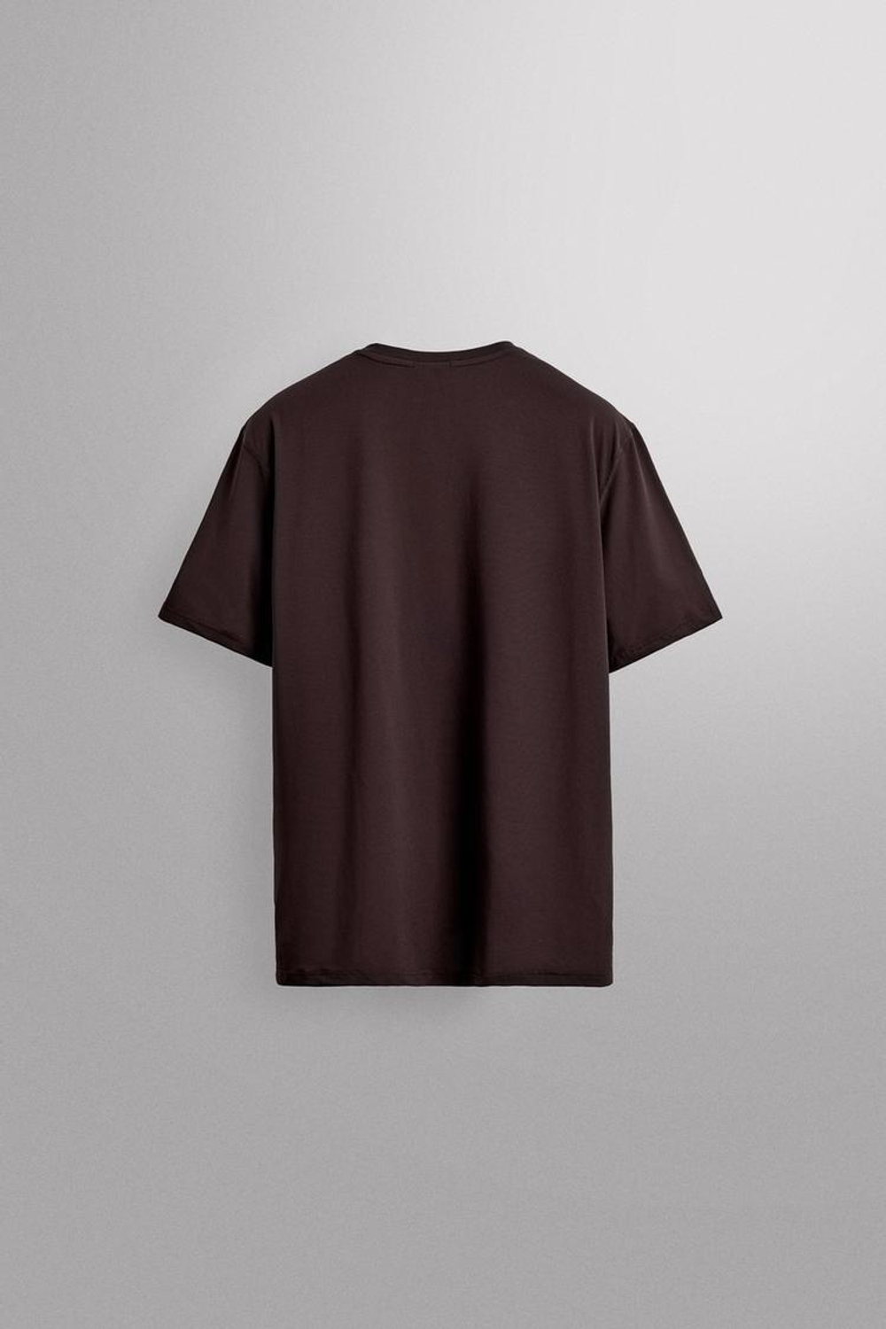 ZARA БАЗОВАЯ СПОРТИВНАЯ ФУТБОЛКА ИЗ ТЕХНИЧЕСКОЙ ТКАНИ, ТЕМНО-БОРДОВЫЙ