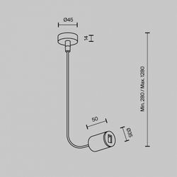 Токопровод концевой Maytoni Flarity TRA154C-SB1-PT