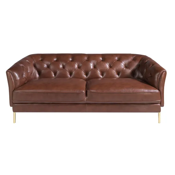 Двухместный диван Angel Cerda KF106-2P, коричневая кожа