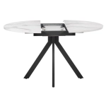 Стол Bradex Home Rudolf круглый раскладной 100-130x100x75см, белый мрамор, чёрный