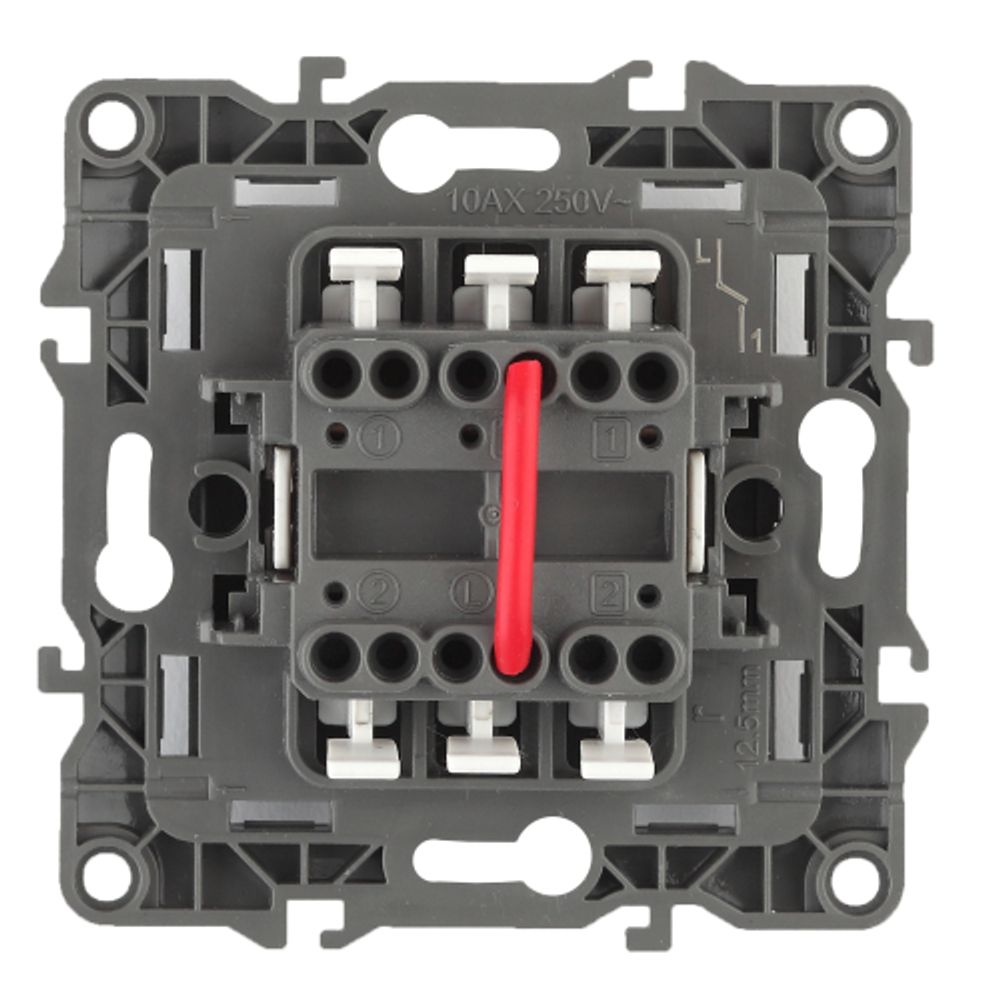 12-1004-02 ЭРА Выключатель двойной, 10АХ-250В, IP20, без м.лапок, Эра12, слоновая кость