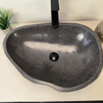 Раковина из речного камня RS-66036 60х43х16 из натурального камня