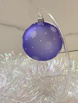 Елочный шар Снегири 7.5 см