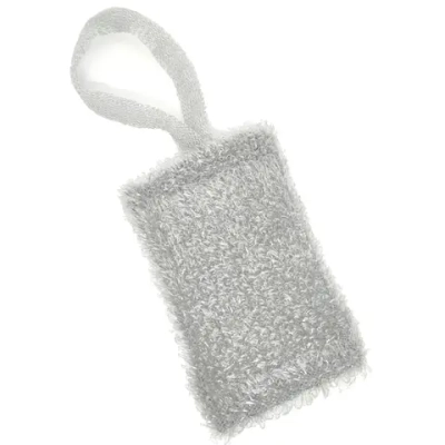 Мочалка для тела массажная средней жесткости «TERRY OPTIMA», цвет серебро, 17*11см