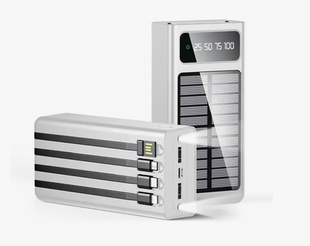 Портативный аккумулятор TYN 03 50000 mAh с солнечной панелью (белый)