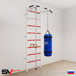 Шведская стенка Sv Sport усиленная 6132 (Турник стандарт/Канат/Кольца/Цепь/Мешок 22кг)