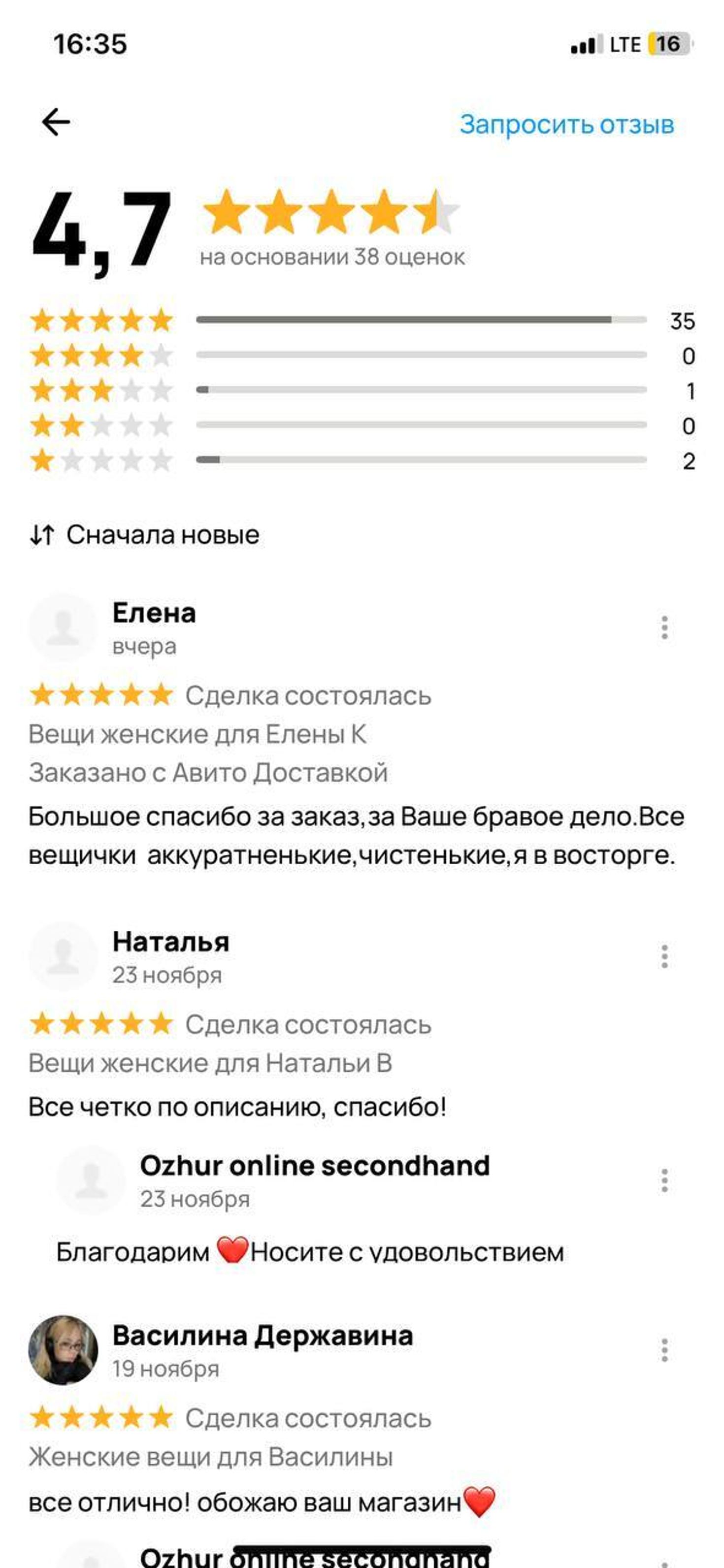 Нам дали заслуженный как я считаю статус «Надежный продавец" на Авито