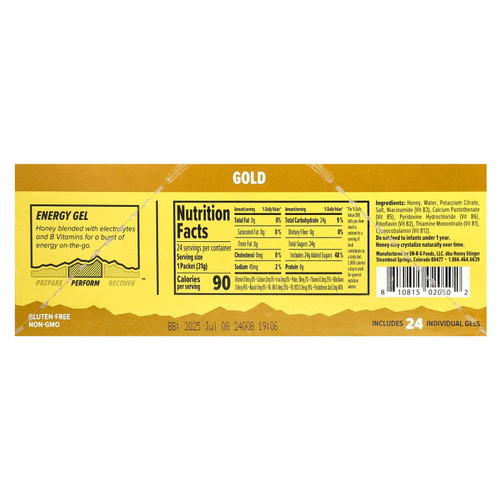 Honey Stinger, Энергетический гель, золото, 24 пакетика по 31 г (1,1 унции)