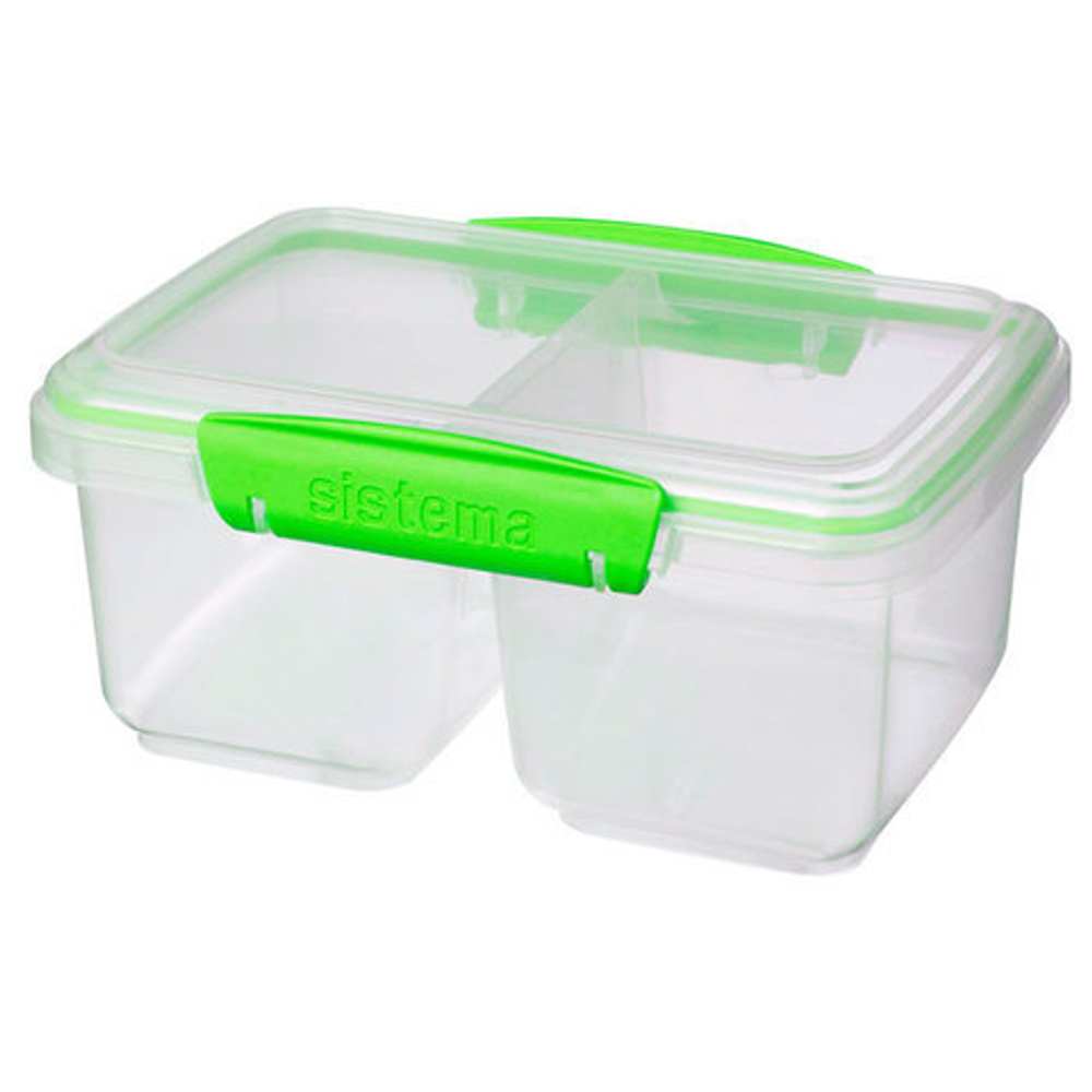 Контейнер двойной 1л Sistema Fresh зеленый