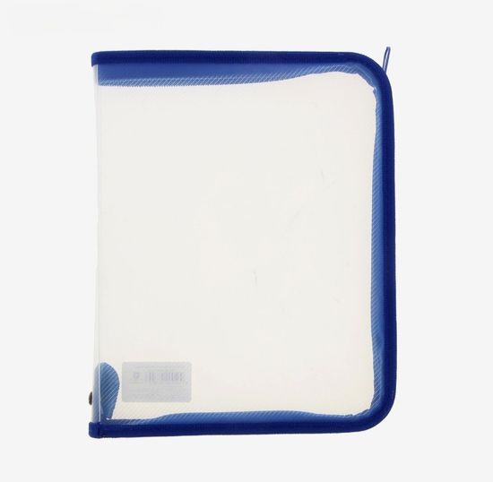 Папка на молнии А5 ПВХ Единорог, синяя