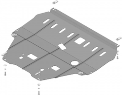 Защита картера Двигателя, КПП. 2 мм, Сталь. для Citroen C4 Grand Picasso 2010-2014, Citroen C4 Grand Picasso 2006-2010 MOTODOR.00413