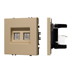 Механизм сдвоенной компьютерной розетки SCT-NOBE-MPC2-SFPL-GD (RJ-45, CAT6) (Arlight, -) 054314