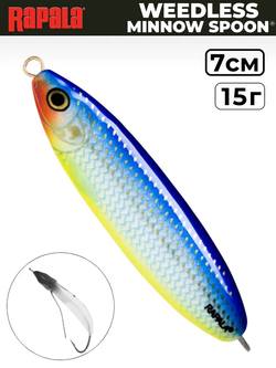 Незацепляйка RAPALA Minnow Spoon RMS07 / 7 см, 15 г, цвет BSH