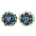 Серьги с Топазами, Сапфирами и Цаворитами, Эмаль, E0275-5/4