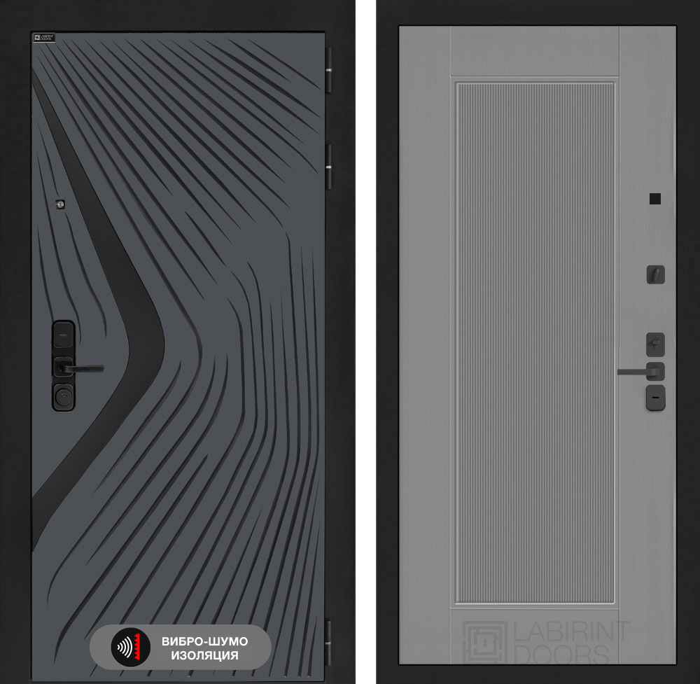 Входная дверь Лабиринт LEOLAB - 30 Серый софт рельеф