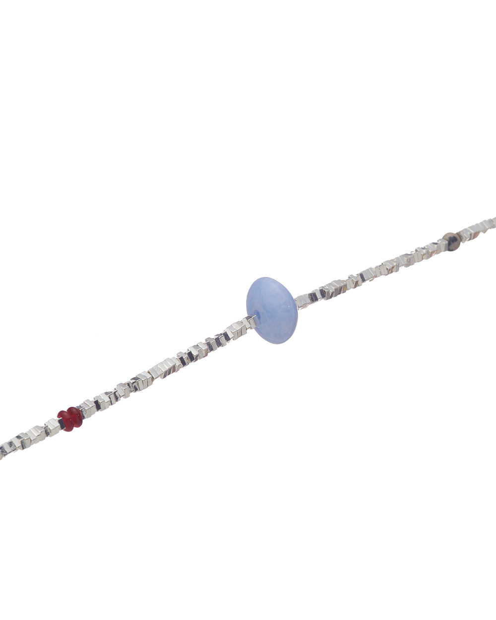 Колье квадратный бисер, цветные камни