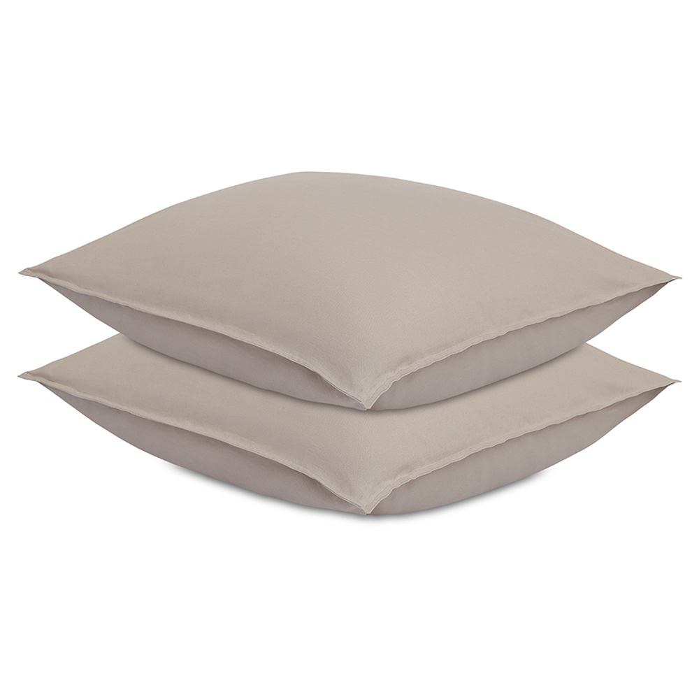 Набор наволочек изо льна и хлопка серо-бежевого цвета из коллекции essential, 70х70 см