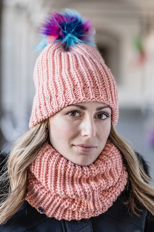 Шапка вязаная с флисом Buff Hat Knitted Polar Dania Peach Фото 2