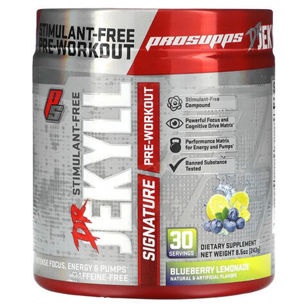 ProSupps, Цельнопищевой магний Jekyll Signature, перед тренировкой без стимуляторов, черничный лимонад, 294,9 г (10,4 унции)
