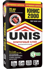Клей д/плитки ЮНИС 2000 25 кг (черный)