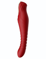 Красный вибратор King с функцией возвратно-поступательных движений - 30,2 см. (Цвет: красный)