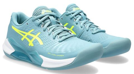 Женские теннисные кроссовки Asics Gel-Challenger 14 Indoor - gris blue/safety yellow