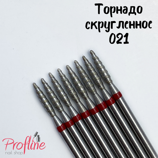 Алмазная насадка Торнадо скругленное 021, красная насечка, Казань