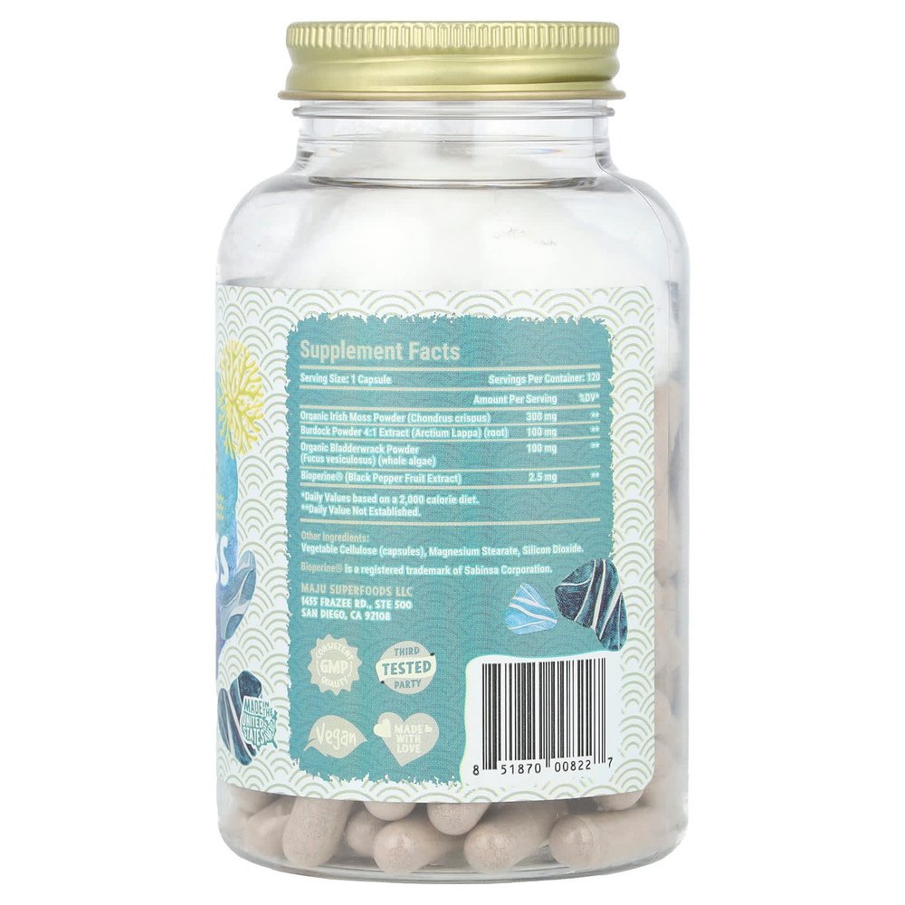 Maju Superfoods, дикий морской мох, 120 капсул