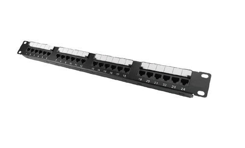 Патч-панель PP-1U-24-C6-CM кат. 6, 24 порта, неэкранированная, 1U, с задним кабельным организатором,
